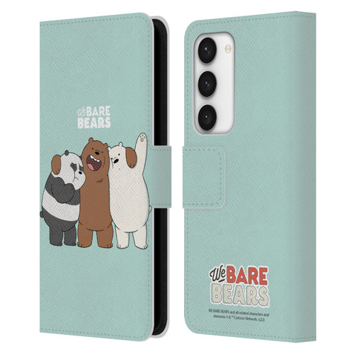 We Bare Bears Character Art Group 1 Leather Book Wallet Case Cover For Samsung Galaxy S23 5G