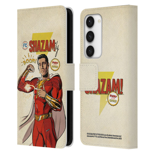 Shazam!: Fury Of The Gods Graphics Comic Leather Book Wallet Case Cover For Samsung Galaxy S23 5G