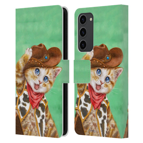 Kayomi Harai Animals And Fantasy Cowboy Kitten Leather Book Wallet Case Cover For Samsung Galaxy S23+ 5G