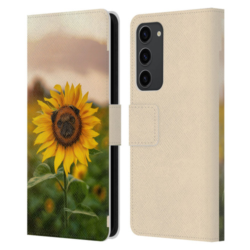 Pixelmated Animals Surreal Pets Pugflower Leather Book Wallet Case Cover For Samsung Galaxy S23+ 5G