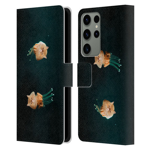 Pixelmated Animals Surreal Pets Jellyfish Cats Leather Book Wallet Case Cover For Samsung Galaxy S23 Ultra 5G