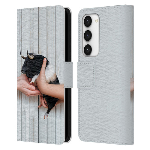 Pixelmated Animals Surreal Wildlife Guinea Bull Leather Book Wallet Case Cover For Samsung Galaxy S23 5G