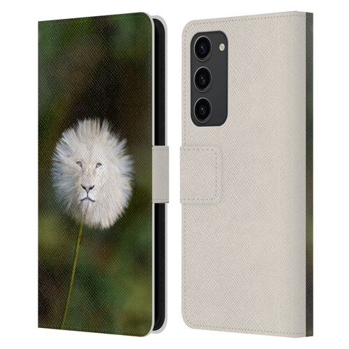 Pixelmated Animals Surreal Wildlife Dandelion Leather Book Wallet Case Cover For Samsung Galaxy S23+ 5G