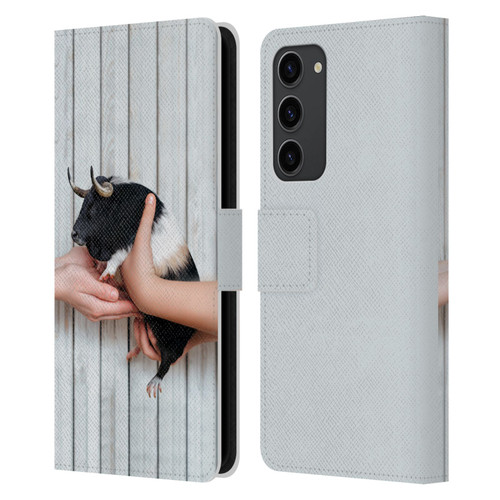 Pixelmated Animals Surreal Wildlife Guinea Bull Leather Book Wallet Case Cover For Samsung Galaxy S23+ 5G