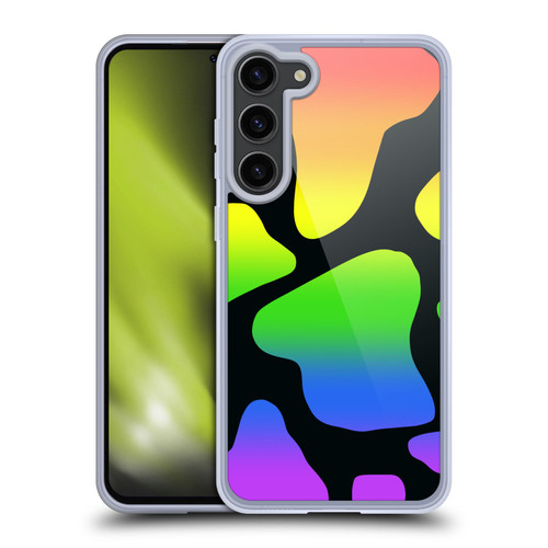 Grace Illustration Cow Prints Rainbow Soft Gel Case for Samsung Galaxy S23+ 5G