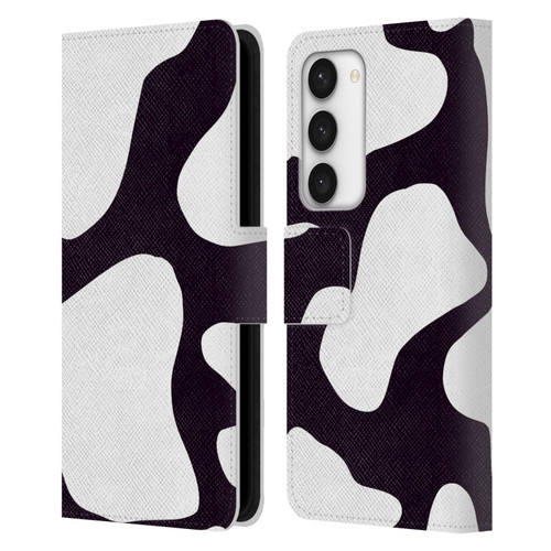 Grace Illustration Cow Prints Black And White Leather Book Wallet Case Cover For Samsung Galaxy S23 5G