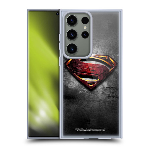 Justice League Movie Superman Logo Art Man Of Steel Soft Gel Case for Samsung Galaxy S23 Ultra 5G