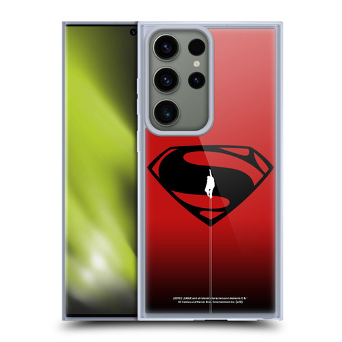 Justice League Movie Superman Logo Art Red And Black Flight Soft Gel Case for Samsung Galaxy S23 Ultra 5G