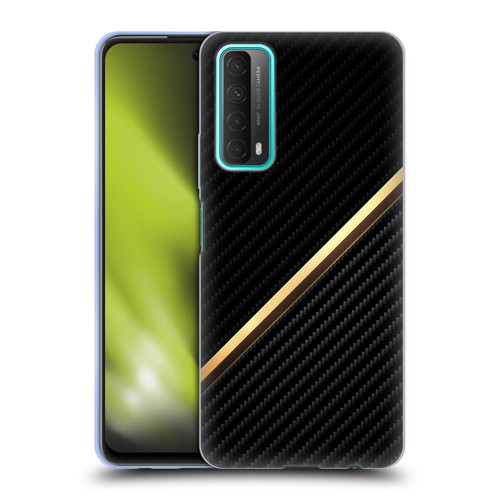 Alyn Spiller Carbon Fiber Gold Soft Gel Case for Huawei P Smart (2021)