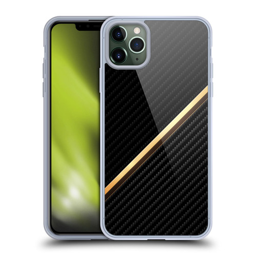 Alyn Spiller Carbon Fiber Gold Soft Gel Case for Apple iPhone 11 Pro Max & MagSafe