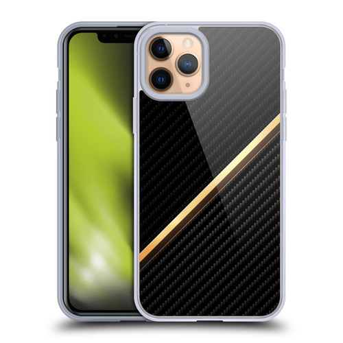 Alyn Spiller Carbon Fiber Gold Soft Gel Case for Apple iPhone 11 Pro & MagSafe