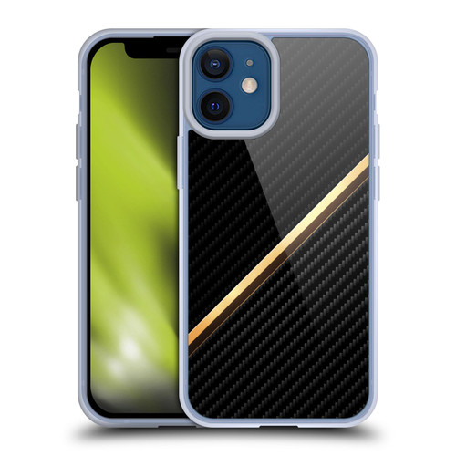 Alyn Spiller Carbon Fiber Gold Soft Gel Case for Apple iPhone 12 Mini