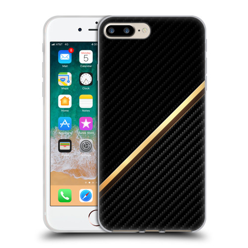 Alyn Spiller Carbon Fiber Gold Soft Gel Case for Apple iPhone 7 Plus / 8 Plus & MagSafe