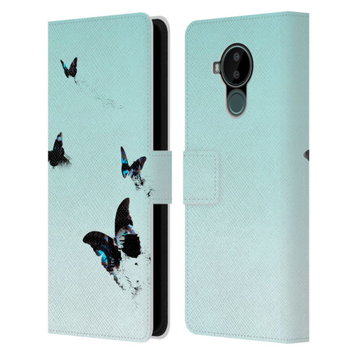 Alyn Spiller Animal Art Butterflies 2 Leather Book Wallet Case Cover For Nokia C30