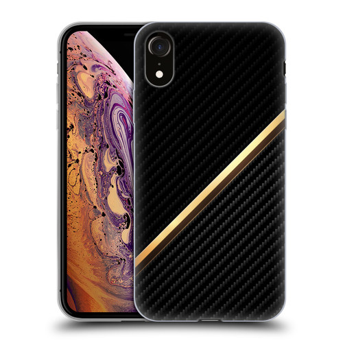 Alyn Spiller Carbon Fiber Gold Soft Gel Case for Apple iPhone XR