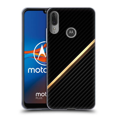 Alyn Spiller Carbon Fiber Gold Soft Gel Case for Motorola Moto E6 Plus