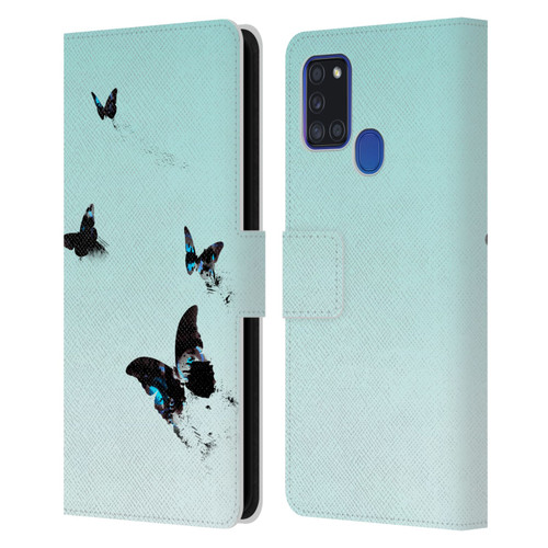 Alyn Spiller Animal Art Butterflies 2 Leather Book Wallet Case Cover For Samsung Galaxy A21s (2020)