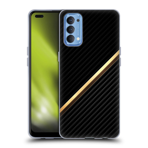 Alyn Spiller Carbon Fiber Gold Soft Gel Case for OPPO Reno 4 5G