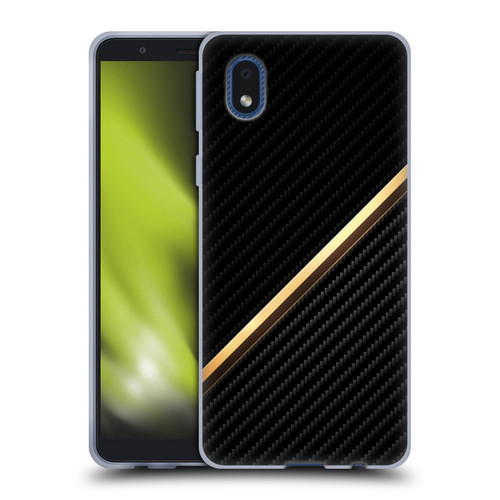 Alyn Spiller Carbon Fiber Gold Soft Gel Case for Samsung Galaxy A01 Core (2020)