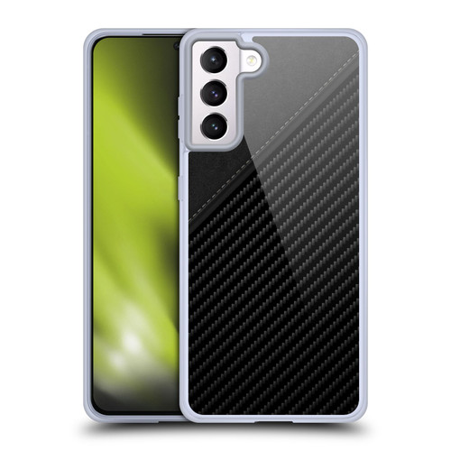 Alyn Spiller Carbon Fiber Leather Soft Gel Case for Samsung Galaxy S21+ 5G