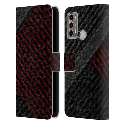 Alyn Spiller Carbon Fiber Stitch Leather Book Wallet Case Cover For Motorola Moto G60 / Moto G40 Fusion
