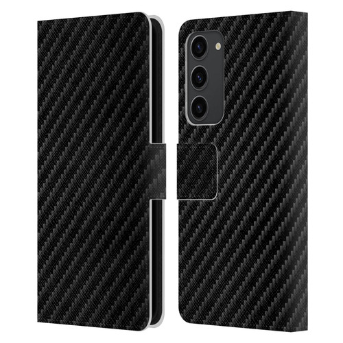 Alyn Spiller Carbon Fiber Plain Leather Book Wallet Case Cover For Samsung Galaxy S23+ 5G