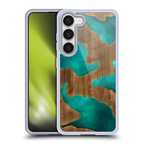 Alyn Spiller Wood & Resin Aqua Soft Gel Case for Samsung Galaxy S23 5G