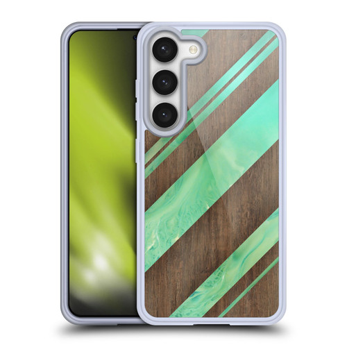 Alyn Spiller Wood & Resin Diagonal Stripes Soft Gel Case for Samsung Galaxy S23 5G