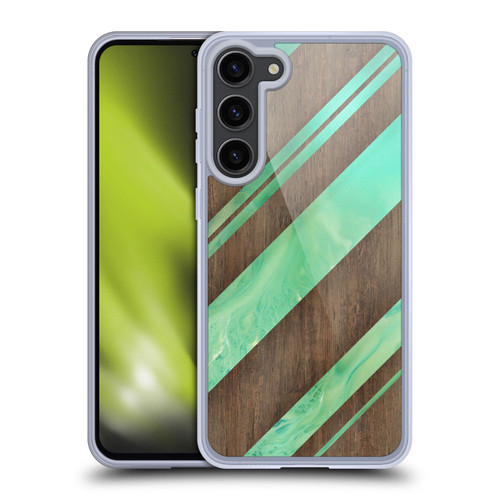 Alyn Spiller Wood & Resin Diagonal Stripes Soft Gel Case for Samsung Galaxy S23+ 5G