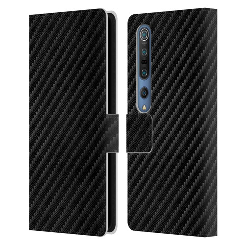Alyn Spiller Carbon Fiber Plain Leather Book Wallet Case Cover For Xiaomi Mi 10 5G / Mi 10 Pro 5G