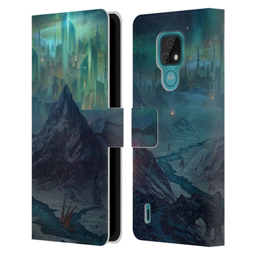 Alyn Spiller Environment Art Northern Kingdom Leather Book Wallet Case Cover For Motorola Moto E7