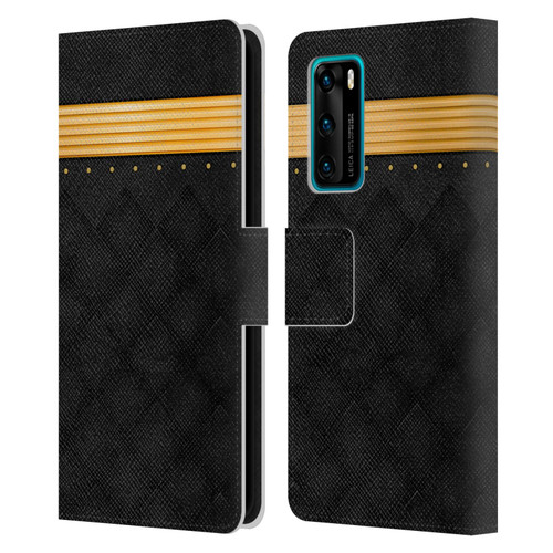 Alyn Spiller Luxury Gold Leather Book Wallet Case Cover For Huawei P40 5G