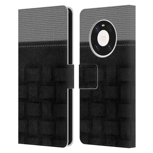 Alyn Spiller Luxury Charcoal Leather Book Wallet Case Cover For Huawei Mate 40 Pro 5G