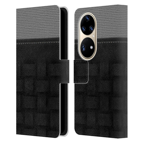 Alyn Spiller Luxury Charcoal Leather Book Wallet Case Cover For Huawei P50 Pro