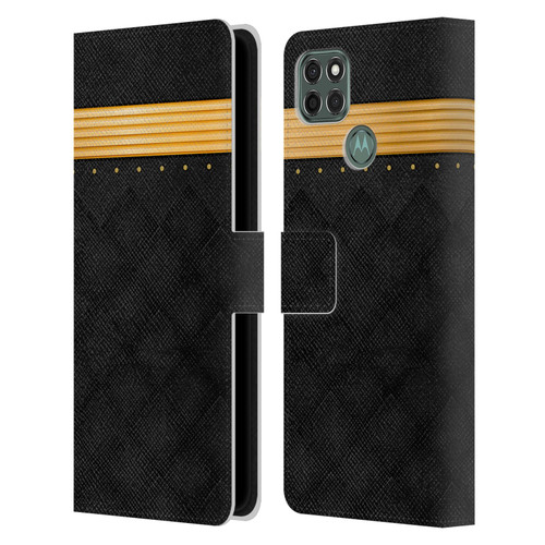 Alyn Spiller Luxury Gold Leather Book Wallet Case Cover For Motorola Moto G9 Power