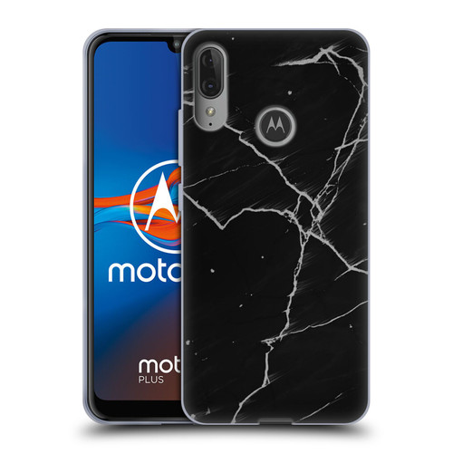 Alyn Spiller Marble Black Soft Gel Case for Motorola Moto E6 Plus