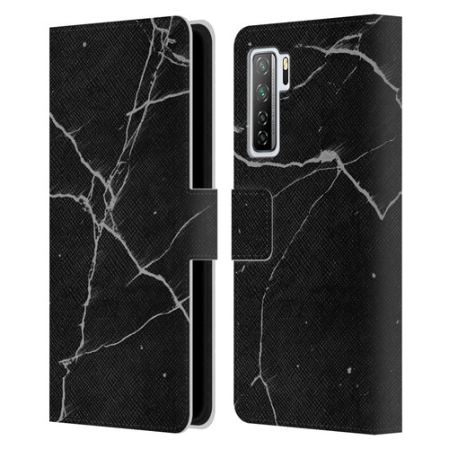 Alyn Spiller Marble Black Leather Book Wallet Case Cover For Huawei Nova 7 SE/P40 Lite 5G
