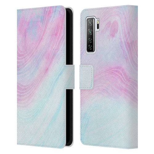 Alyn Spiller Marble Pastel Leather Book Wallet Case Cover For Huawei Nova 7 SE/P40 Lite 5G