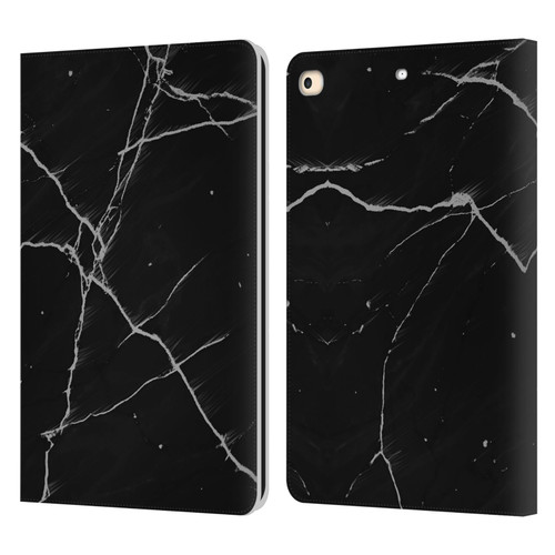 Alyn Spiller Marble Black Leather Book Wallet Case Cover For Apple iPad 9.7 2017 / iPad 9.7 2018
