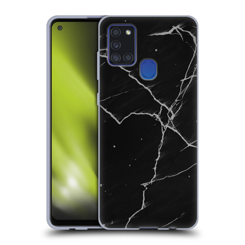 Alyn Spiller Marble Black Soft Gel Case for Samsung Galaxy A21s (2020)