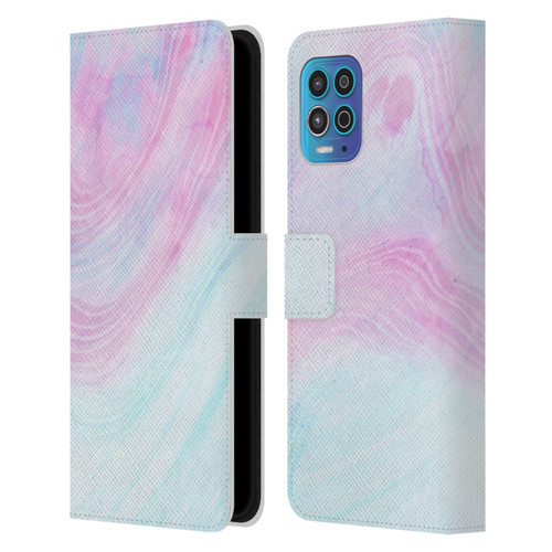 Alyn Spiller Marble Pastel Leather Book Wallet Case Cover For Motorola Moto G100