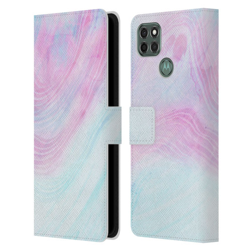 Alyn Spiller Marble Pastel Leather Book Wallet Case Cover For Motorola Moto G9 Power