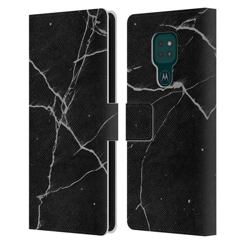 Alyn Spiller Marble Black Leather Book Wallet Case Cover For Motorola Moto G9 Play