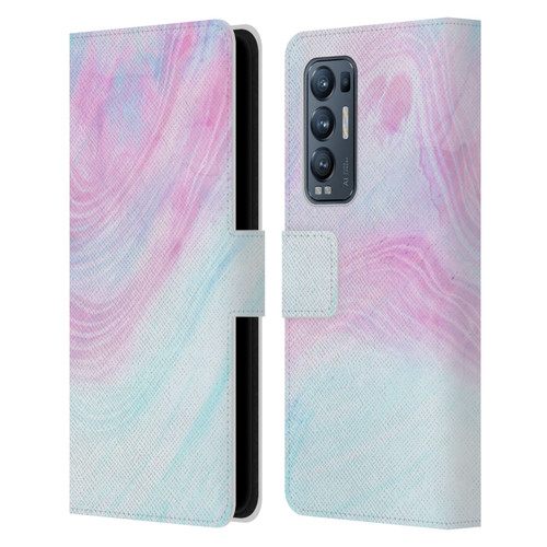 Alyn Spiller Marble Pastel Leather Book Wallet Case Cover For OPPO Find X3 Neo / Reno5 Pro+ 5G