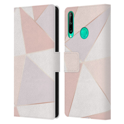 Alyn Spiller Rose Gold Geometry Leather Book Wallet Case Cover For Huawei P40 lite E