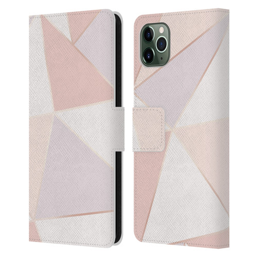 Alyn Spiller Rose Gold Geometry Leather Book Wallet Case Cover For Apple iPhone 11 Pro Max