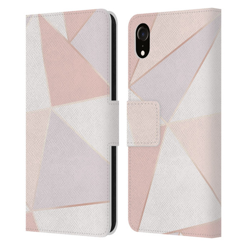 Alyn Spiller Rose Gold Geometry Leather Book Wallet Case Cover For Apple iPhone XR