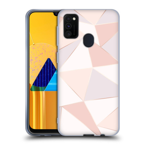 Alyn Spiller Rose Gold Geometry Soft Gel Case for Samsung Galaxy M30s (2019)/M21 (2020)