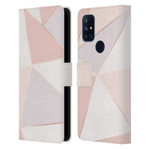 Alyn Spiller Rose Gold Geometry Leather Book Wallet Case Cover For OnePlus Nord N10 5G