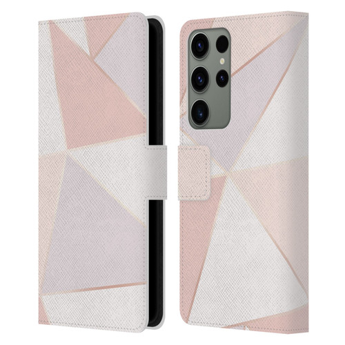 Alyn Spiller Rose Gold Geometry Leather Book Wallet Case Cover For Samsung Galaxy S23 Ultra 5G